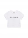 MATIN EMBROIDERY LOGO CROP TOP IN WHITE