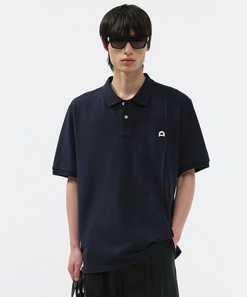 주식회사 씨티닷츠 [던스트 포 맨] LEATHER LOGO POLO SHIRT_UNISEX_UDTS5B122_NAVY UDTS5B122N2_M