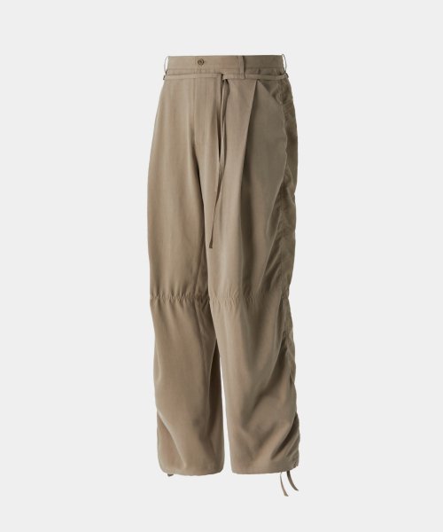 Брюки из модала со сборками на бретелях (Khaki Grey)