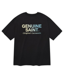 SP G SAINT 로고 티셔츠-블랙 옐로우그린