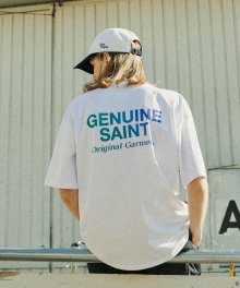 SP G SAINT 로고 티셔츠-화이트 그린블루