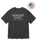 세인트페인(SAINTPAIN) SP G SAINT 로고 티셔츠-차콜 그린레드