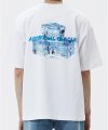 화이트 오버핏 아이스 자수 그래픽 반팔 티셔츠 (TNTS3E207WT)