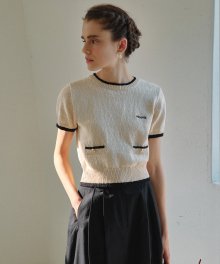 LINE KNIT TOP IVORY