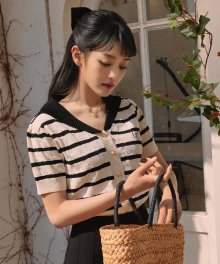 SAILOR HALF SLEEVE CARDIGAN BK+IV