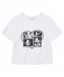 MF UNIVERSE CAT CROP TEE-WHITE