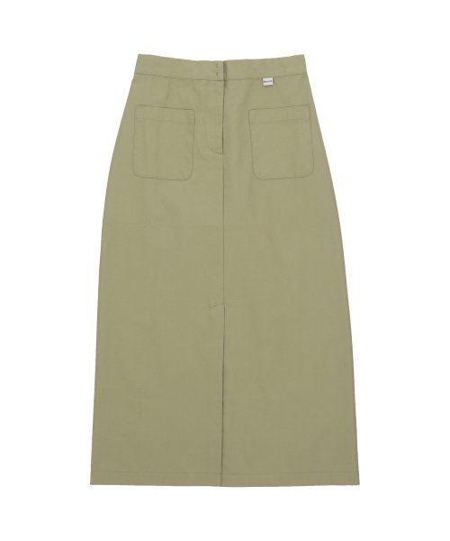 DELICCENT - Cotton Pocket Skirt [OLIVE GREEN]