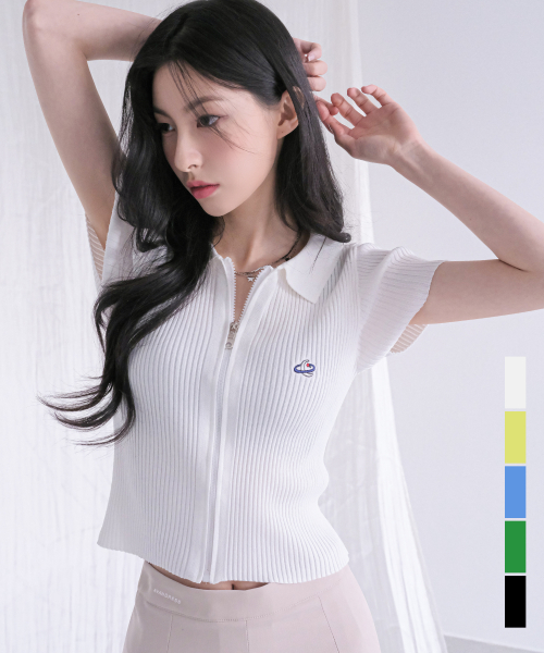 어반드레스(avan) emily collar shortsleeve zip-up - 5COL