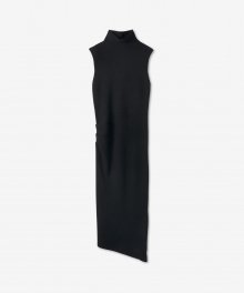 하이 넥 민소매 니트 드레스 - 블랙 / M09HW714001