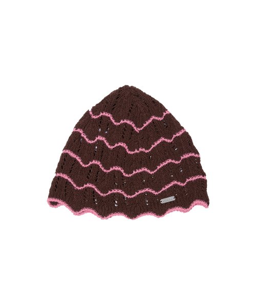 MUSINSA | CERRIC WAVE PUNCHING BEANIE / BROWN