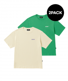에센셜 반팔 티셔츠(23SS) 2PACK 옐로우/그린
