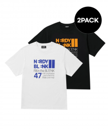 아이덴티티 반팔 티셔츠 2PACK 오렌지/블루