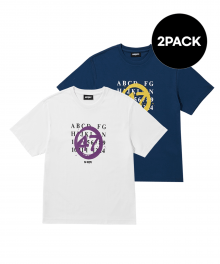 애니버서리 반팔 티셔츠 2PACK 화이트/네이비