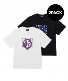 애니버서리 반팔 티셔츠 2PACK 화이트/블랙