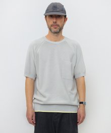 [Men] 하이 게이지 포켓 니트 탑_Light Grey