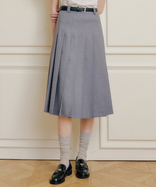 Lookast Kira pleated skirt プリーツスカートグレー - ひざ丈スカート