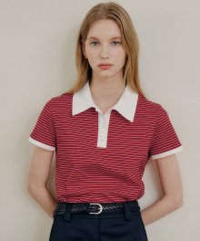 앤 스트라이프 카라 티셔츠 / ANN STRIPE COLLAR T-SHIRT