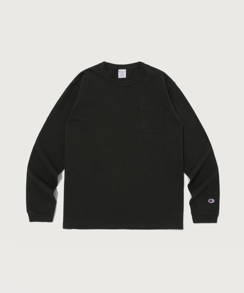 챔피온() T1011 7oz 포켓 긴팔 티셔츠 Black (Made in USA) 상품 이미지