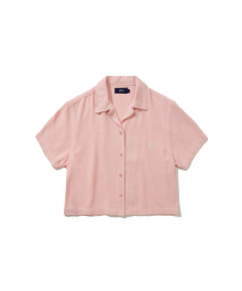 WOMENS CROP LINEN SHIRT PINK