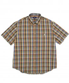 (JAPAN FABRIC) COTTON CHECK SS SHIRT BROWN