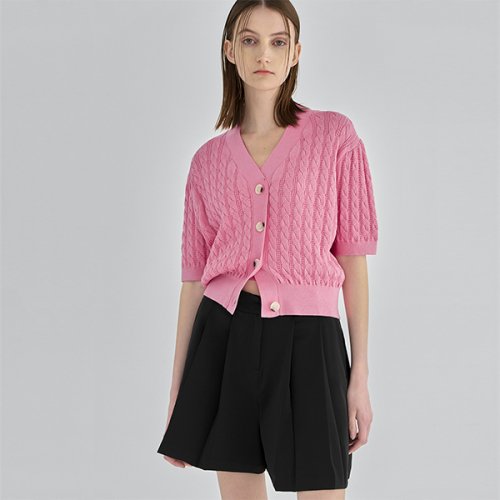 아틀리에 나인(nain) 케이블 볼륨 슬리브 니트 탑 가디건 세트S(CD-2037)