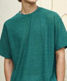웨이브 펀칭 니트 티셔츠(Green)