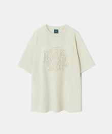 DML Stitch Logo Short Sleeve T-shirt T78 Cream Beige