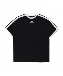 Track logo cotton contrast T-shirt - BLACK