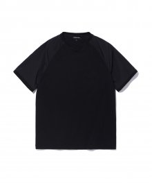 Line colored raglan T-shirt - BLACK