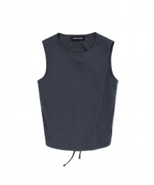 Spin logo contrast back open sleeveless - CHARCOAL