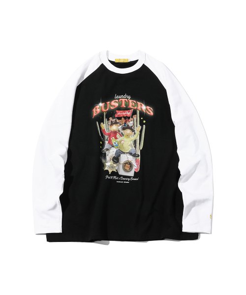 메인부스(MAINBOOTH) [Pat&Mat] Laundry Busters T-shirt(BLACK