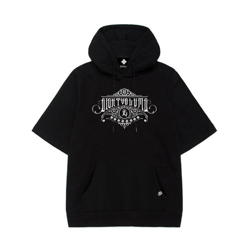Свободное худи EV Emblem Unison с коротким рукавом (Black)