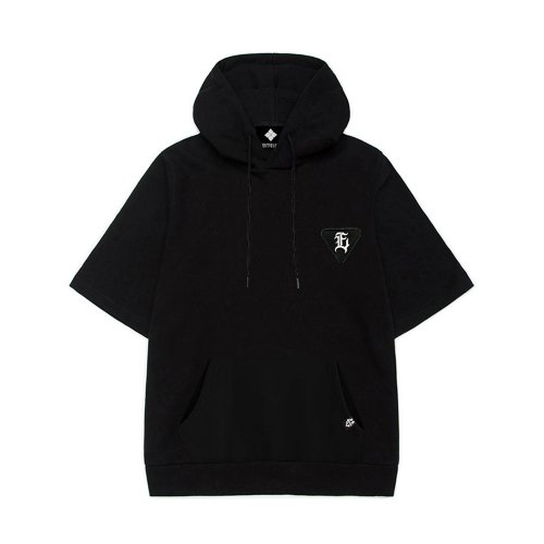 Худи оверсайз с коротким рукавом и патчем EV E (Black)