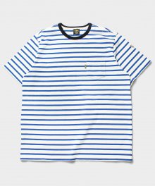 [Regular Fit] BORDER SHORT SLEEVES T-SHIRT [Vanilla Blue]