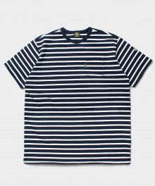 [Semi Over Fit]  BORDER SHORT SLEEVES T-SHIRT [Midnight Vanilla]