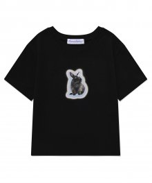 MF FAIRY BUNNY CROP TEE-BLACK