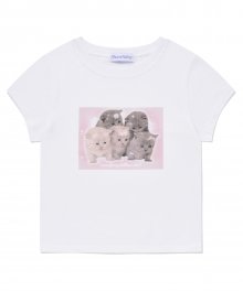 MF PINK KITTEN TEE-WHITE