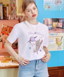 MF PLANET CAT TEE-WHITE