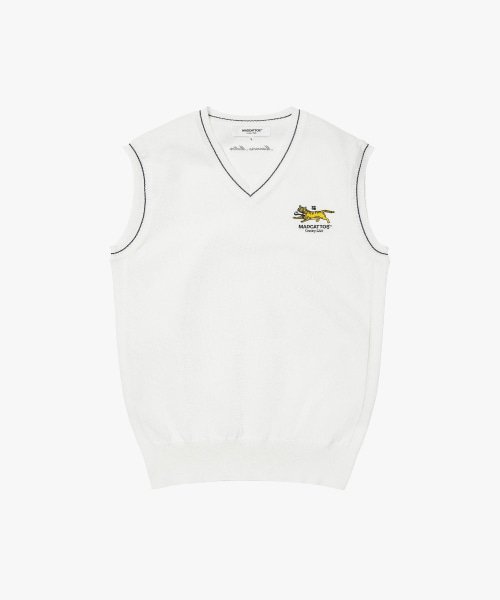 MCC v-NECK SWEATER VEST-WHITE