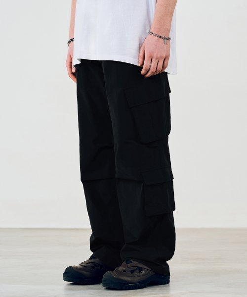 NYLON CARGO PANTS [BLACK]