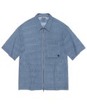 GARDENERS KNITTED HALF SHIRT JACKET [FRENCH BLUE]