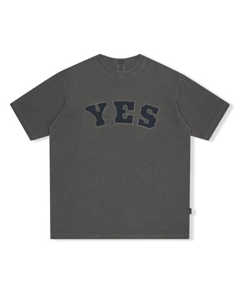 [YESEYESEE]★Y.E.S Pigment Applique Tee 예스아이씨(YESEYESEE) Y.E.S Pigment Applique Tee Gun Metal