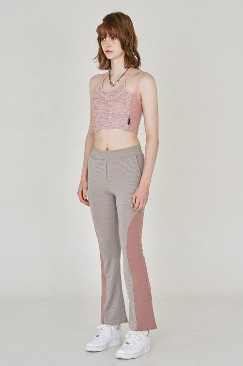 curve pants navy&pink