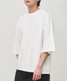 와이드핏 하프 티셔츠 (WHITE)