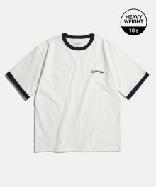 Embroidery Ringer Tee Navy