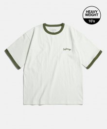 Embroidery Ringer Tee Green