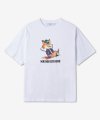여성 드레스드 폭스 빅 로고 프린트 반소매 티셔츠 - 화이트 / KW00108KJ0008P100