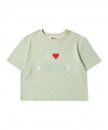 [WOMENS EDITION] 뉴 보이 패턴 여성 크롭 티셔츠 민트