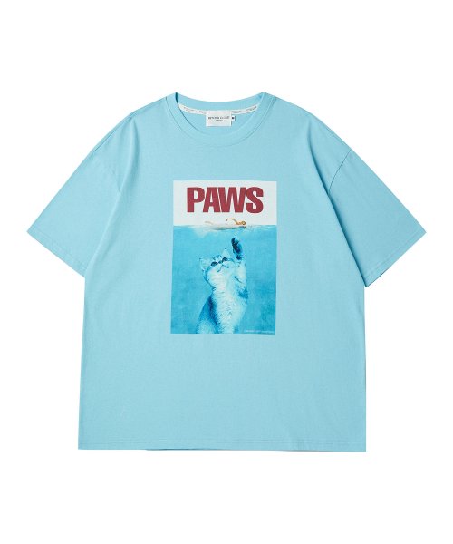 파우 썸머 프린트 반팔 티셔츠 스카이 블루