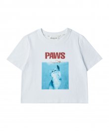 [WOMENS EDITION] 파우 썸머 프린트 여성 크롭 티셔츠 화이트
